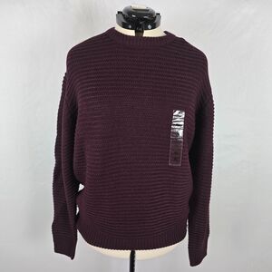 Weatherproof Sweater Men's XL Deep Burgundy Knit Crew Neck Long Sleeve NWT
